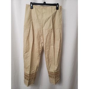 Ethnic by Outfitters Womens Pant Size Medium Cream Sand Shell Embellished Boho
